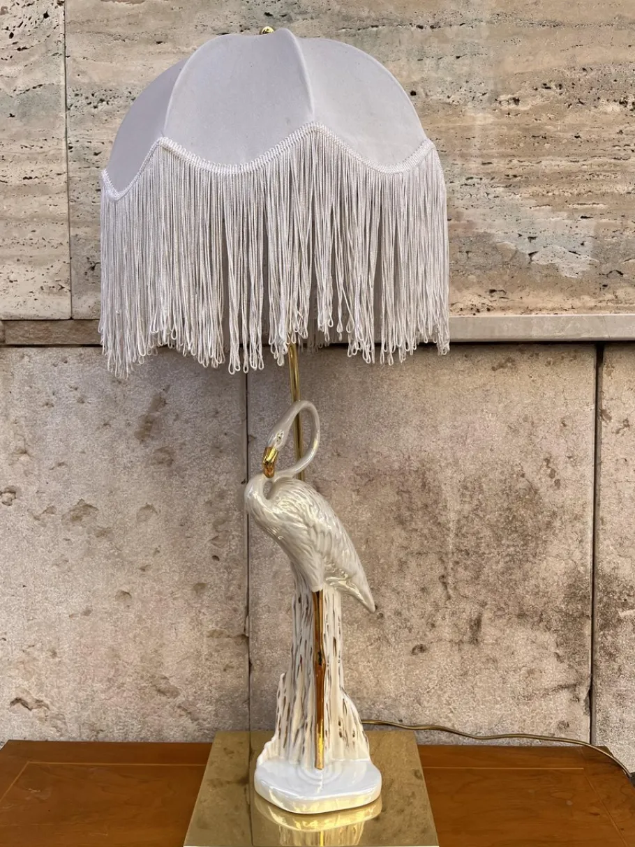 Online Pamono Art Deco Ceramic and Brass Lamp, 1930s