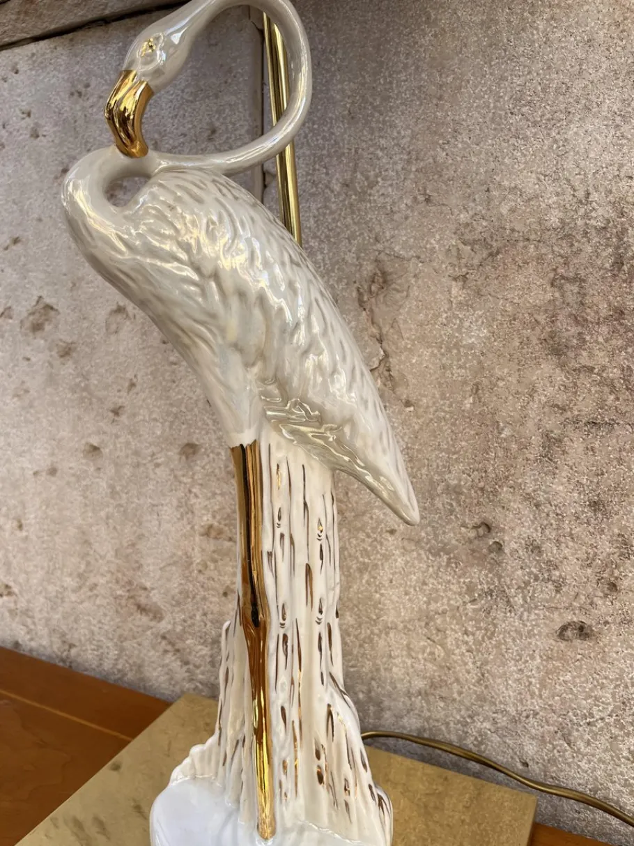 Online Pamono Art Deco Ceramic and Brass Lamp, 1930s