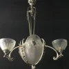 Best Pamono Art Deco Chandelier in Nickel-Plated Bronze by Pierre Gilles, Paris, France, 1925