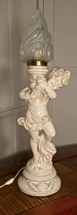 Discount Pamono Art Deco Cherub or Putti Table Lamp, 1960s