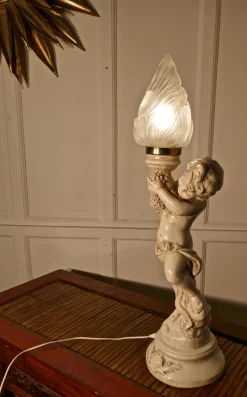 Discount Pamono Art Deco Cherub or Putti Table Lamp, 1960s
