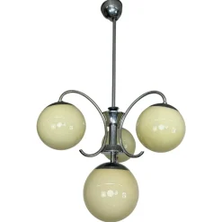 Clearance Pamono Art Deco Chrome Hanging Lamp, 1930s