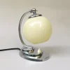 Online Pamono Art Deco Chrome-Plated Bedside Lamp with Glass Shade, 1930s