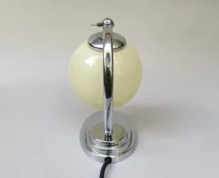 Online Pamono Art Deco Chrome-Plated Bedside Lamp with Glass Shade, 1930s