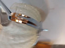 New Pamono Art Deco Clam Shell Frosted Glass and Chrome Hanging Light, 1920s