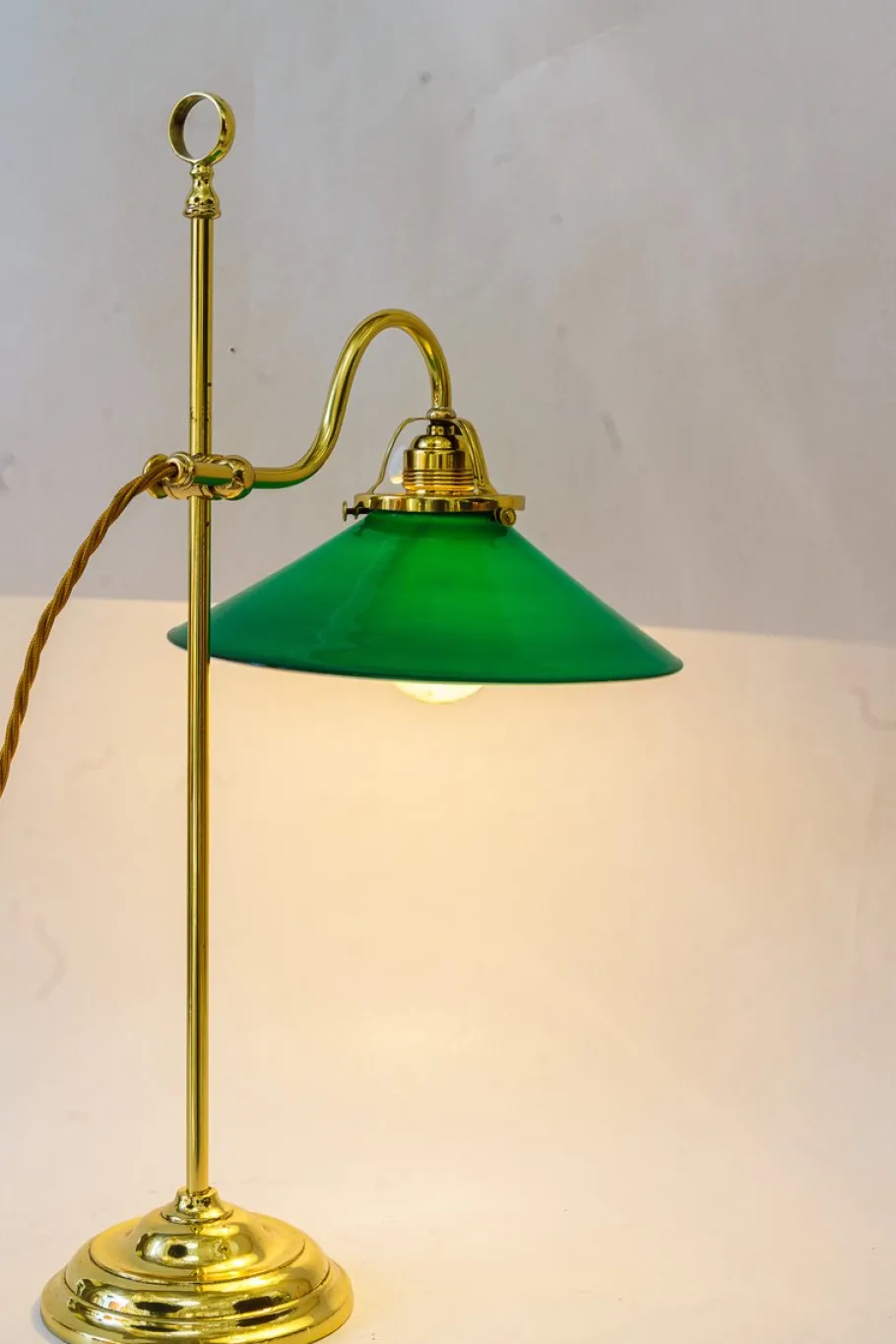 Clearance Pamono Art Deco Condor Table Lamp with Original Antique Glass Shade, Vienna, 1920s