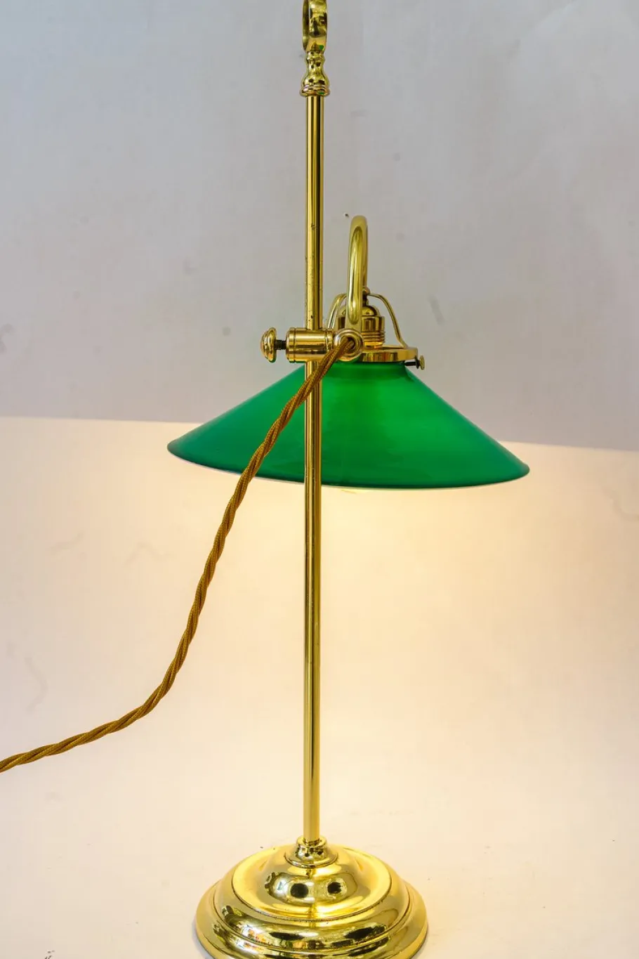 Clearance Pamono Art Deco Condor Table Lamp with Original Antique Glass Shade, Vienna, 1920s