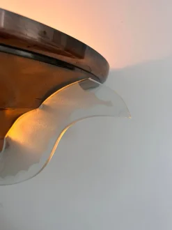 Online Pamono Art Deco Corner Wall Lamp in Copper and Glass, 1930