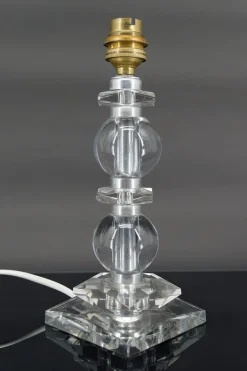 Sale Pamono Art Deco Crystal Lamp by Jacques Adnet for Bacarrat, 1940s