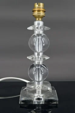 Sale Pamono Art Deco Crystal Lamp by Jacques Adnet for Bacarrat, 1940s