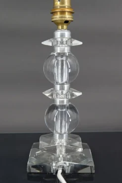 Sale Pamono Art Deco Crystal Lamp by Jacques Adnet for Bacarrat, 1940s