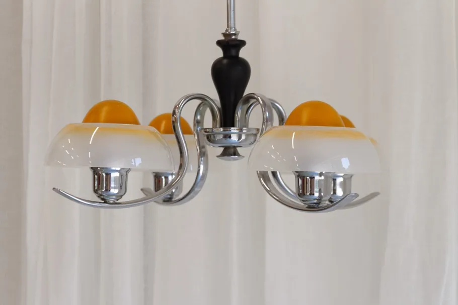 Clearance Pamono Art Deco Danish Fried Egg Chandelier from Fog & Mørup, 1930s