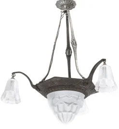 Hot Pamono Art Deco Degué Chandelier in Glass Paste, 1930s