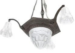 Hot Pamono Art Deco Degué Chandelier in Glass Paste, 1930s