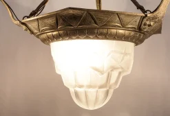 Hot Pamono Art Deco Degué Chandelier in Glass Paste, 1930s