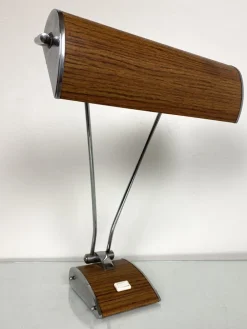 Online Pamono Art Deco Desk Lamp in Chromed Iron and Wood by Eileen Gray for Jumo