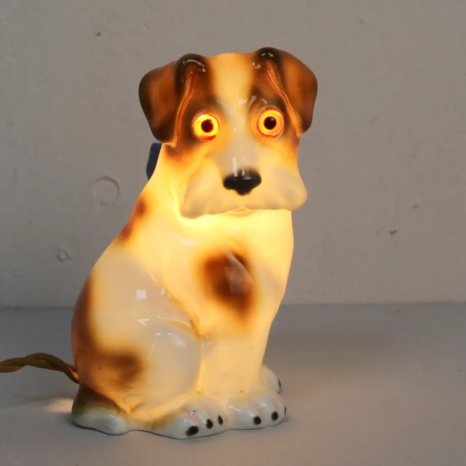 Best Pamono Art Deco Dog Table Lamp in Porcelain, 1930s