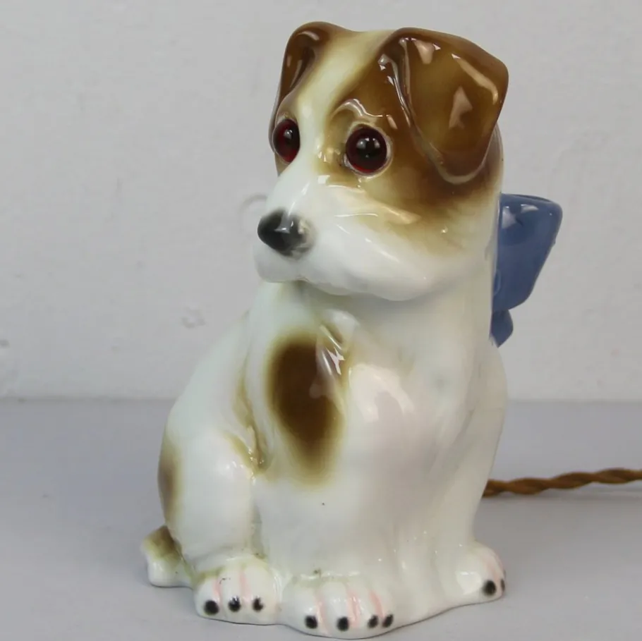 Best Pamono Art Deco Dog Table Lamp in Porcelain, 1930s