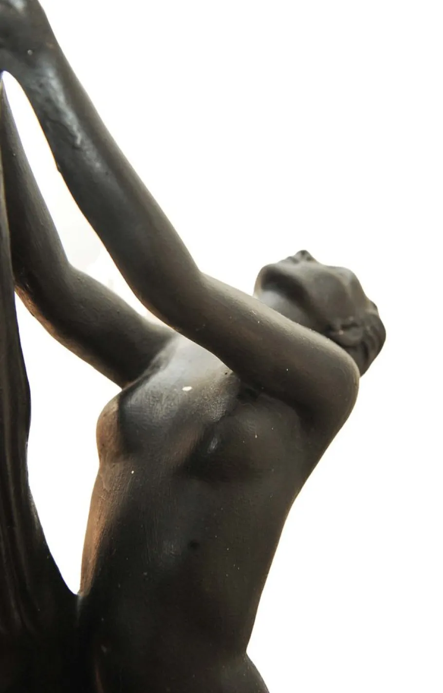 New Pamono Art Deco Ebonized Plaster Nude Feminine Form Table Lamps, 1930s, Set of 2