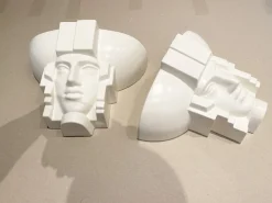 Clearance Pamono Art Deco Egyptian Pharaoh Face Sconce by Saint Clément Ceramic, France, 1960s, Set of 2