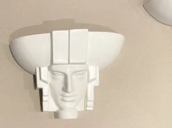 Clearance Pamono Art Deco Egyptian Pharaoh Face Sconce by Saint Clément Ceramic, France, 1960s, Set of 2
