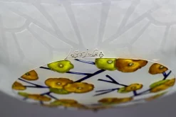 New Pamono Art Deco Enameled and Frosted Glass Pendant Light from Loys Lucha, 1930s