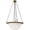 New Pamono Art Deco English Moonstone Plafonnier Pendant Light from Jefferson, 1920s