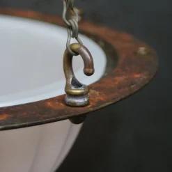 New Pamono Art Deco English Moonstone Plafonnier Pendant Light from Jefferson, 1920s