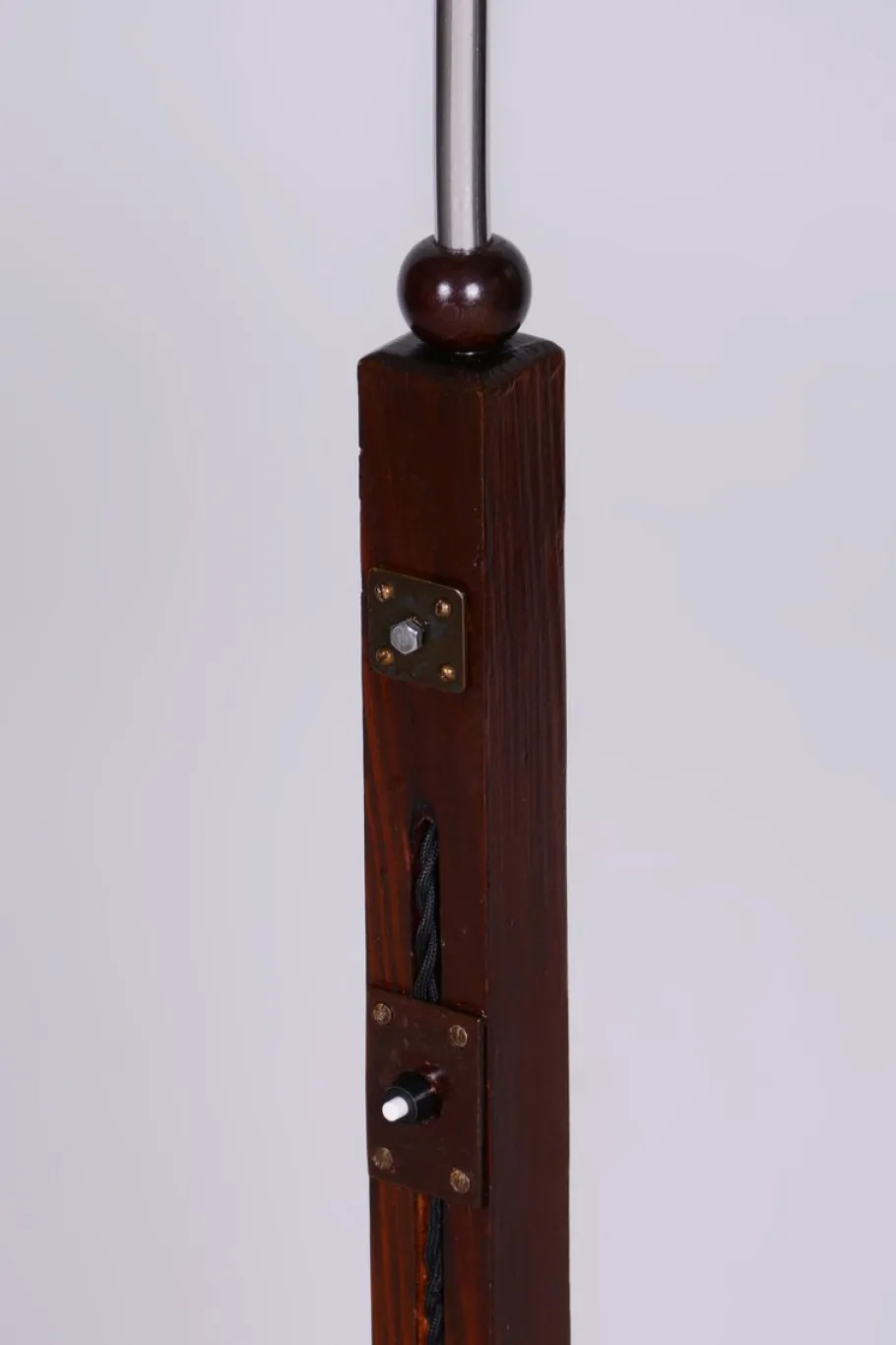 Sale Pamono Art Deco Floor Lamp in Beech & Chrome-Plated Steel, Czech, 1930s