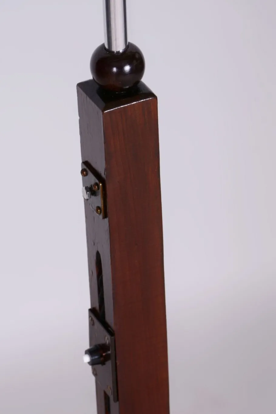 Sale Pamono Art Deco Floor Lamp in Beech & Chrome-Plated Steel, Czech, 1930s