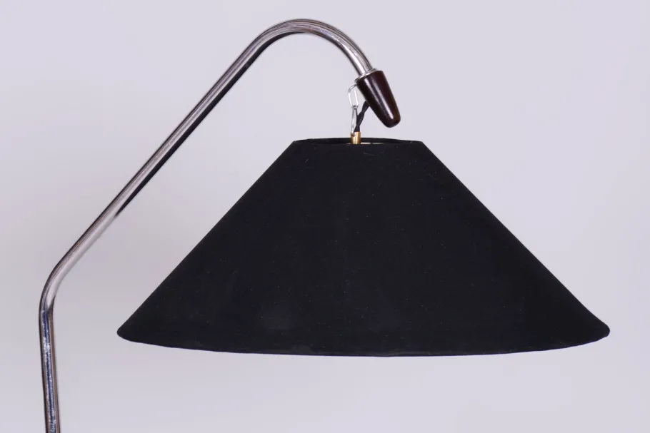 Sale Pamono Art Deco Floor Lamp in Beech & Chrome-Plated Steel, Czech, 1930s