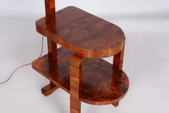 Discount Pamono Art Deco Floor Lamp in Walnut, Chrome-Plated Steel & Glass, Czechia, 1930s