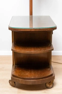 Online Pamono Art Deco Floor Lamp with Revolving Liquor Cabinet, 1940s