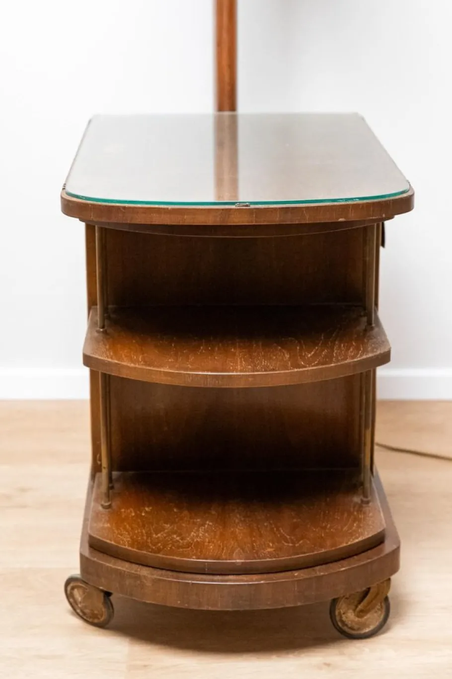 Online Pamono Art Deco Floor Lamp with Revolving Liquor Cabinet, 1940s