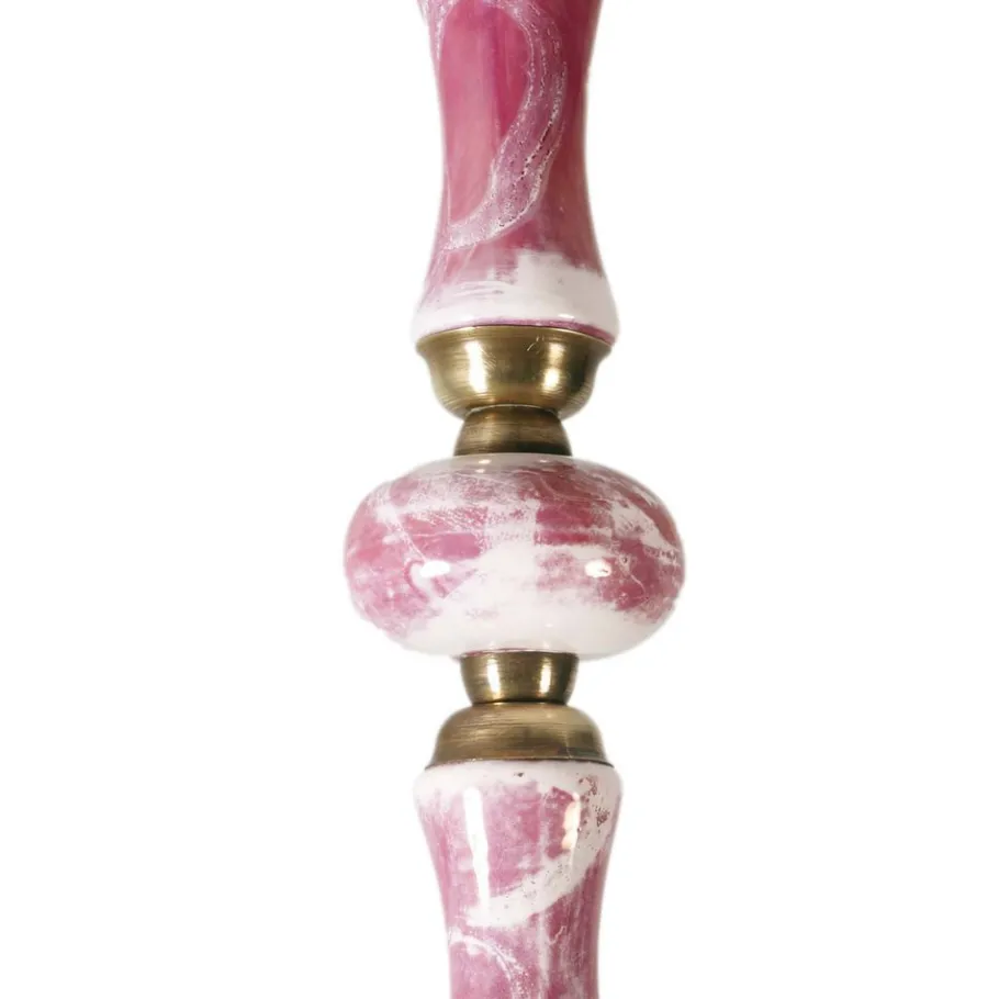 Online Pamono Art Deco Floor Lamp with Gilt Brass Stem and Porcelain Inserts by Richard Ginori, 1930s