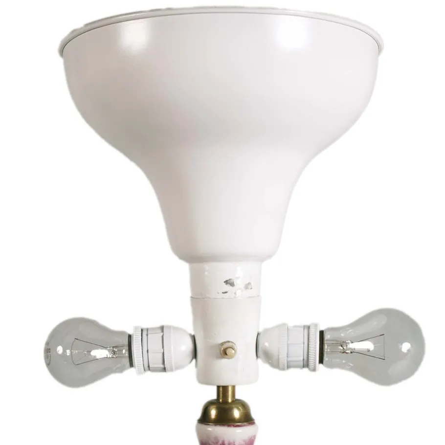 Online Pamono Art Deco Floor Lamp with Gilt Brass Stem and Porcelain Inserts by Richard Ginori, 1930s