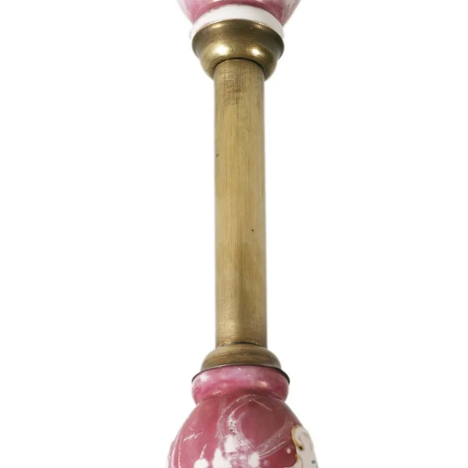 Online Pamono Art Deco Floor Lamp with Gilt Brass Stem and Porcelain Inserts by Richard Ginori, 1930s
