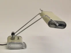 Pamono Art Deco French Charcoal Grey & Chrome Table Lamp by Eileen Gray for Jumo, 1940s