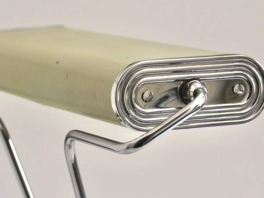 Pamono Art Deco French Charcoal Grey & Chrome Table Lamp by Eileen Gray for Jumo, 1940s