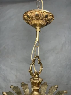 New Pamono Art Deco French Frosted Glass Pendant Light, 1930s