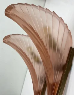 Discount Pamono Art Deco French Geometric Frosted Glass Wall Sconces, 1930s, Set of 2