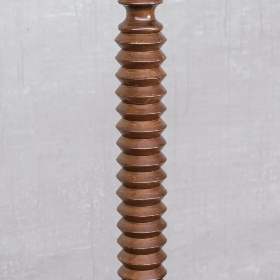 Clearance Pamono Art Deco French Turned Oak Floor Lamp