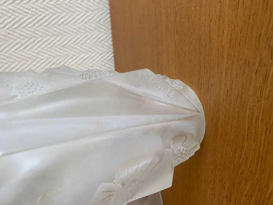 Online Pamono Art Deco Frosted Glass Wall Sconces with Sunflower Motif by Hubens for Degué, 1920s