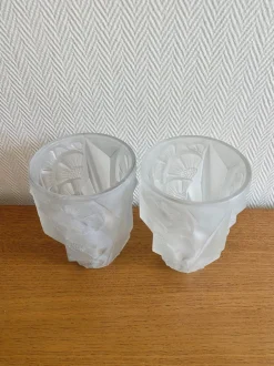 Online Pamono Art Deco Frosted Glass Wall Sconces with Sunflower Motif by Hubens for Degué, 1920s