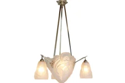 Hot Pamono Art Deco Geometric Chandelier by David Guéron Degue & A. Petitot, 1930s