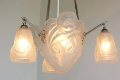 Hot Pamono Art Deco Geometric Chandelier by David Guéron Degue & A. Petitot, 1930s