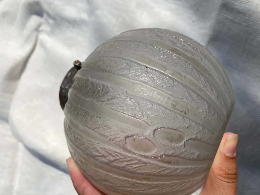 Online Pamono Art Deco Glass Lamp Base by Daum Nancy, 1920s