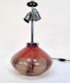 Pamono Art Deco Glass Table Lamp with Illuminated Base by Karl Wiedemann for WMF Ikora, 1920s