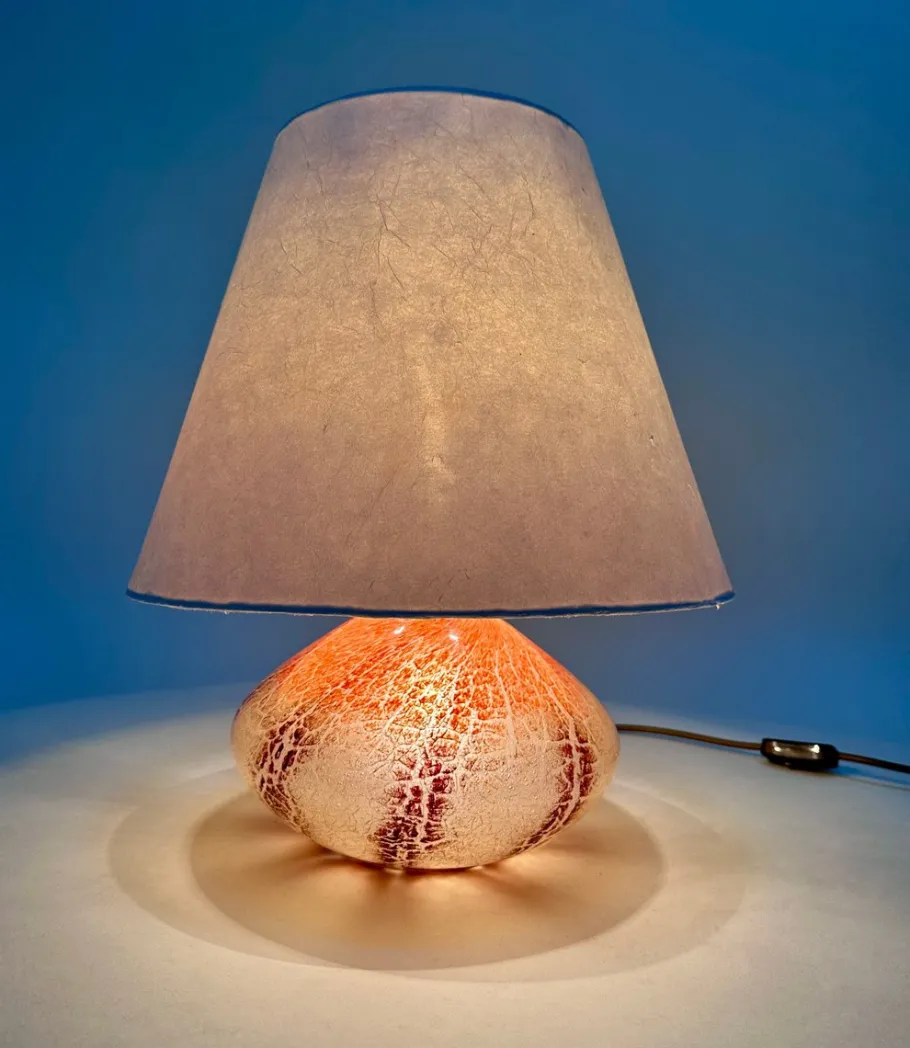 Pamono Art Deco Glass Table Lamp with Illuminated Base by Karl Wiedemann for WMF Ikora, 1920s