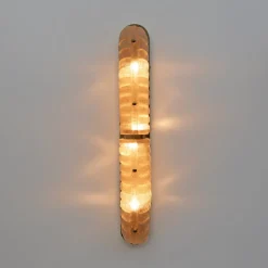 Online Pamono Art Deco Gold Murano Glass and Brass Sconces, Set of 2